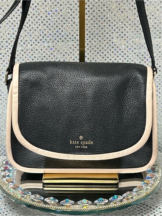 kate spade Handbags - kate spade Black & Cream Pebbled Leather Crossbody Shoulder Bag Approx. 9.5x7x4